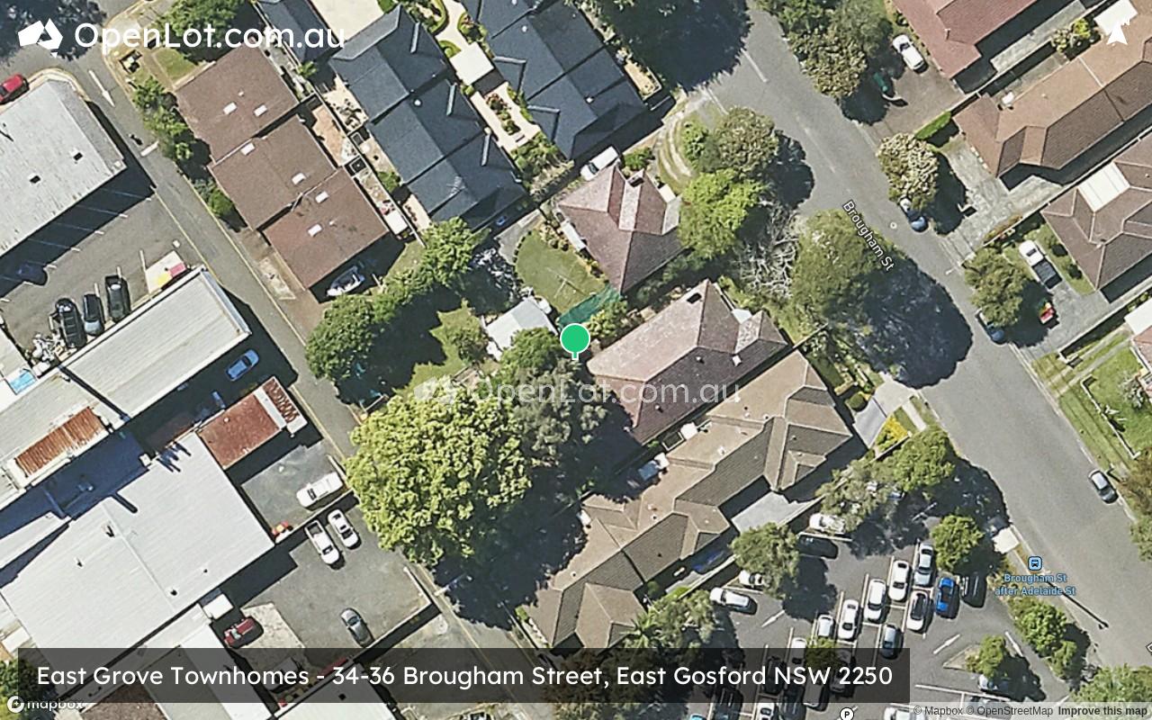 Satellite image for East Grove Townhomes - 34-36 Brougham Street, East Gosford NSW 2250