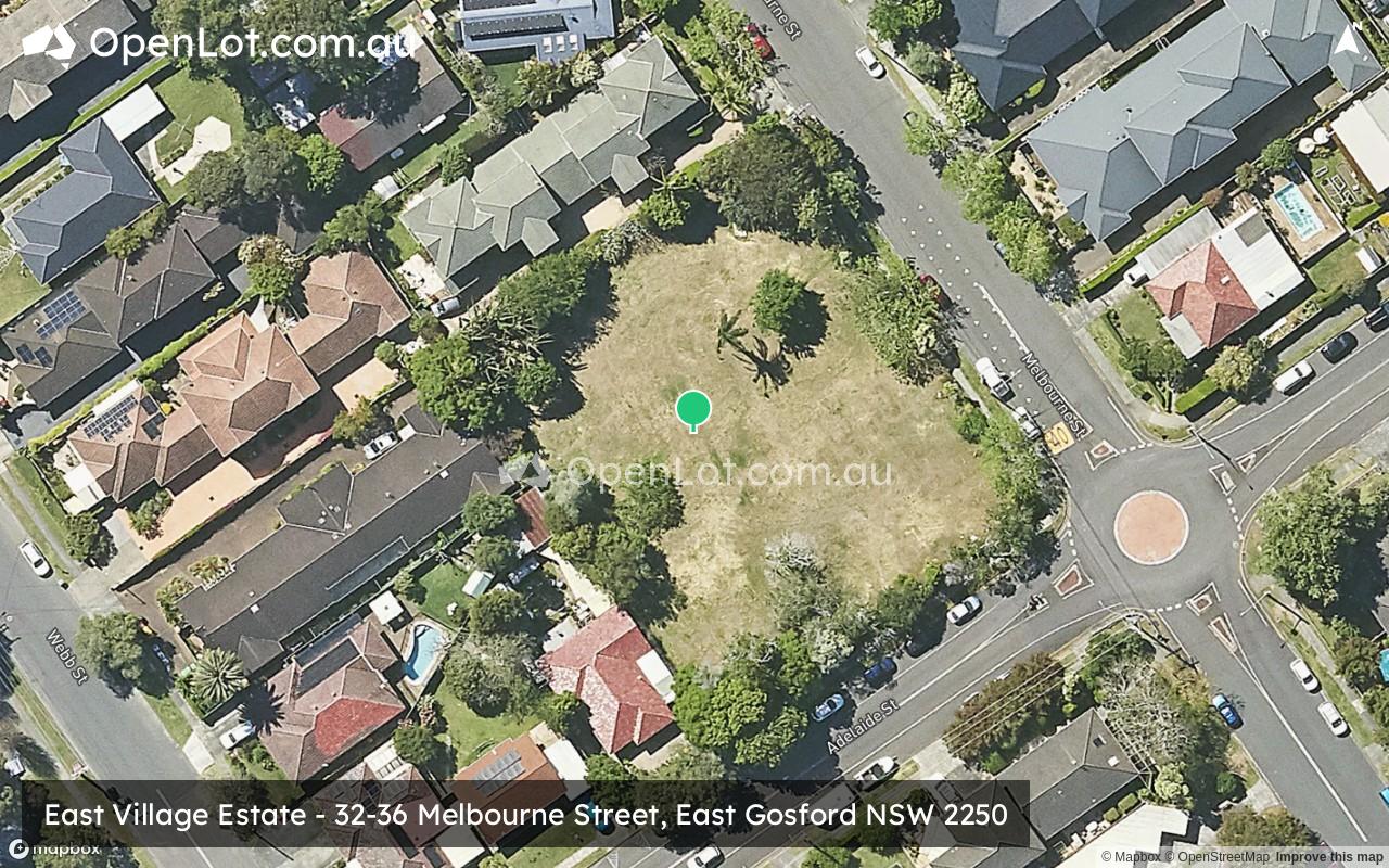 Satellite image for East Village Estate - 32-36 Melbourne Street, East Gosford NSW 2250