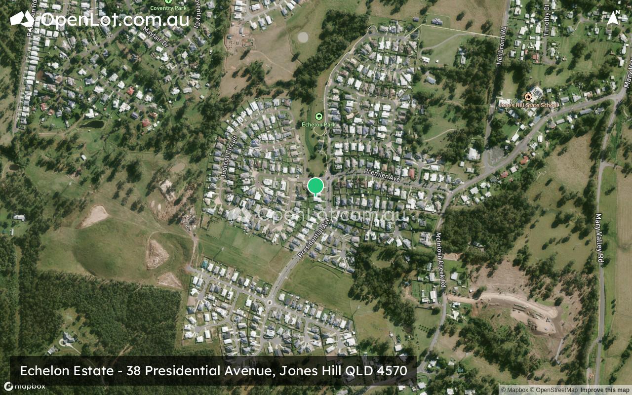 Satellite image for Echelon Estate - 38 Presidential Avenue, Jones Hill QLD 4570