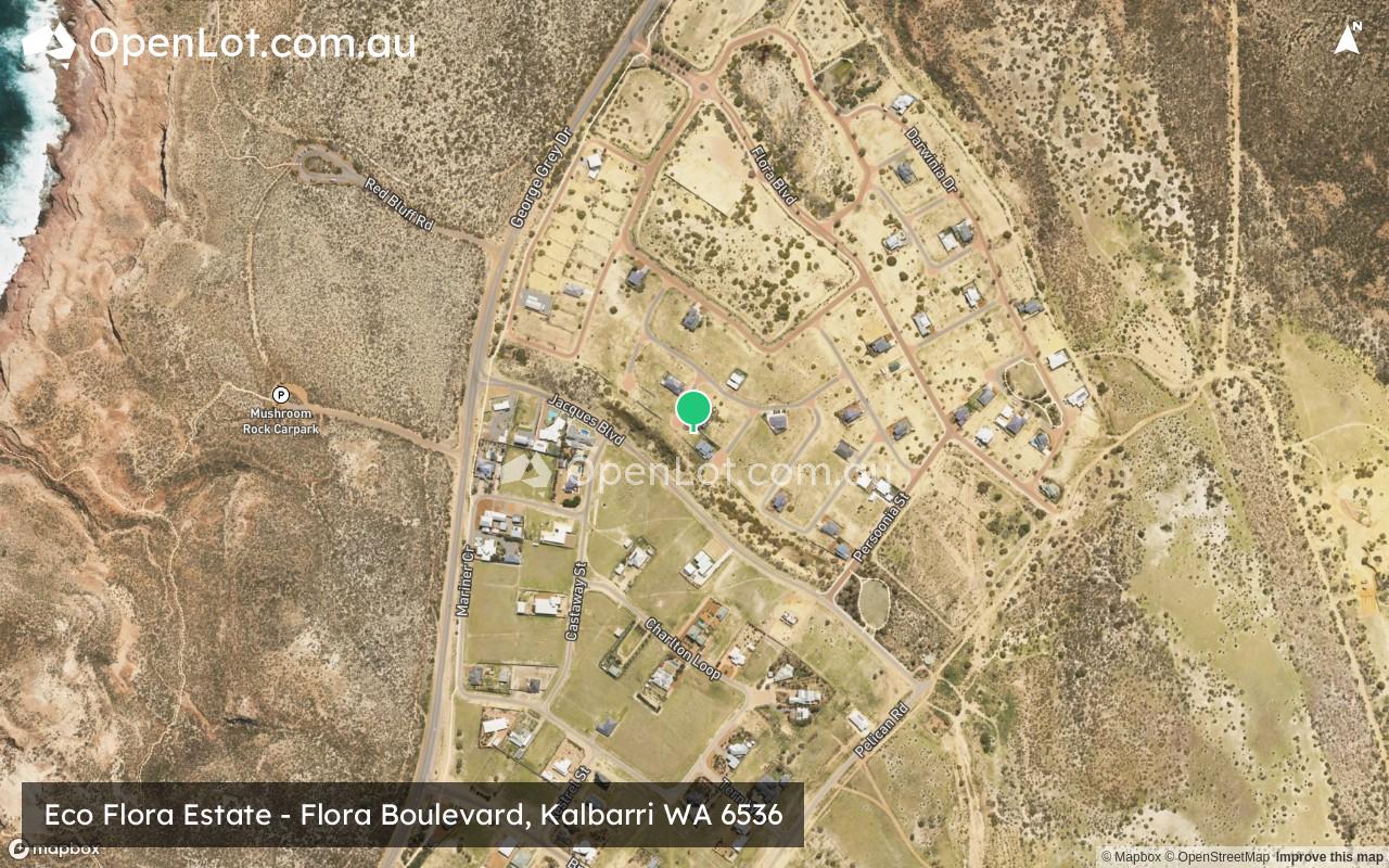Satellite image for Eco Flora Estate - Flora Boulevard, Kalbarri WA 6536