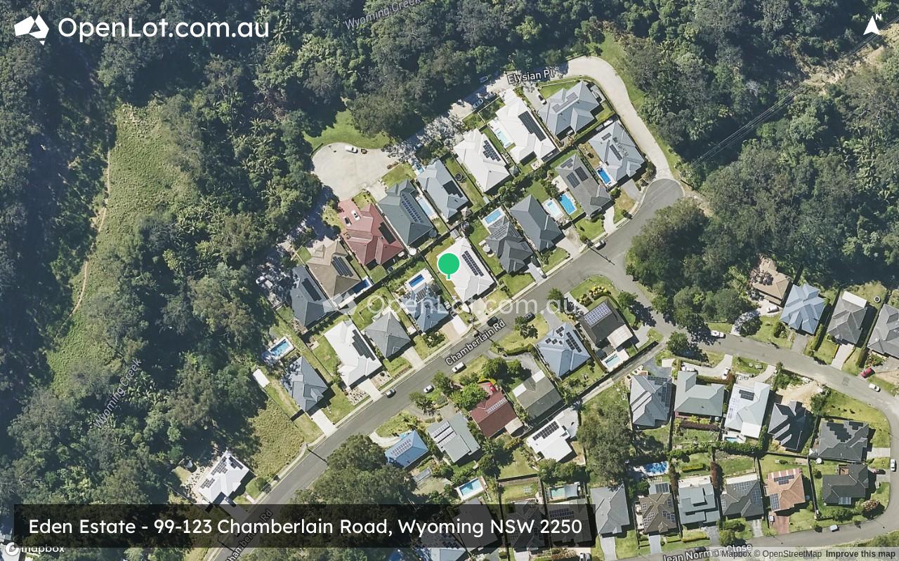 Satellite image for Eden Estate - 99-123 Chamberlain Road, Wyoming NSW 2250
