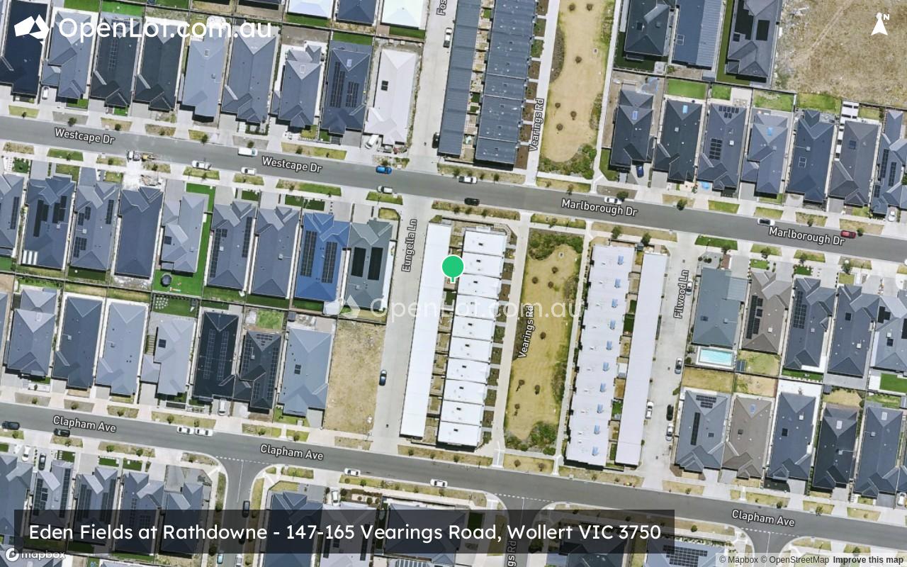Satellite image for Eden Fields at Rathdowne - 147-165 Vearings Road, Wollert VIC 3750