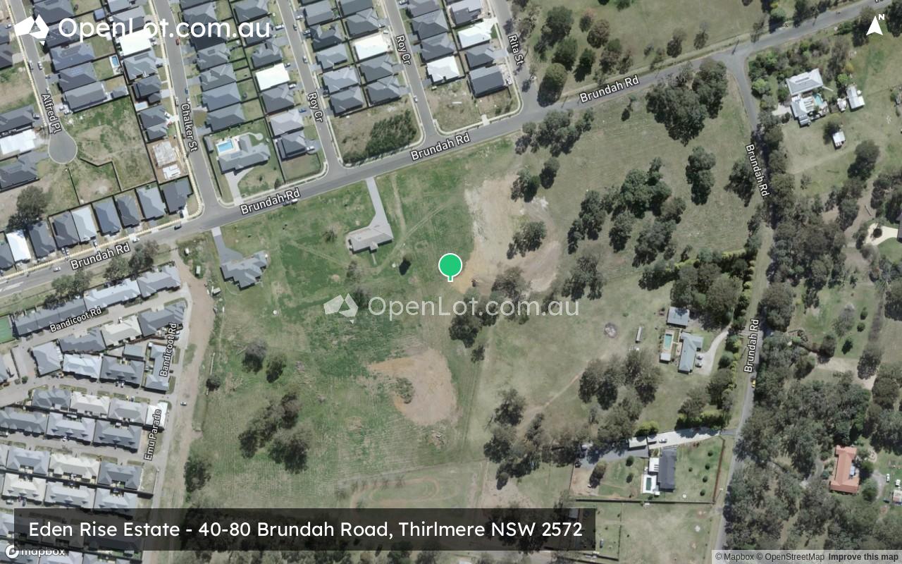 Satellite image for Eden Rise Estate - 40-80 Brundah Road, Thirlmere NSW 2572