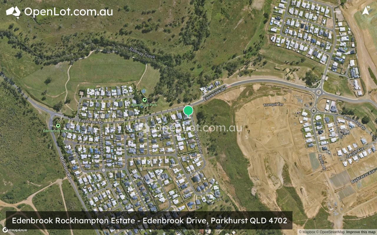 Satellite image for Edenbrook Rockhampton Estate - Edenbrook Drive, Parkhurst QLD 4702