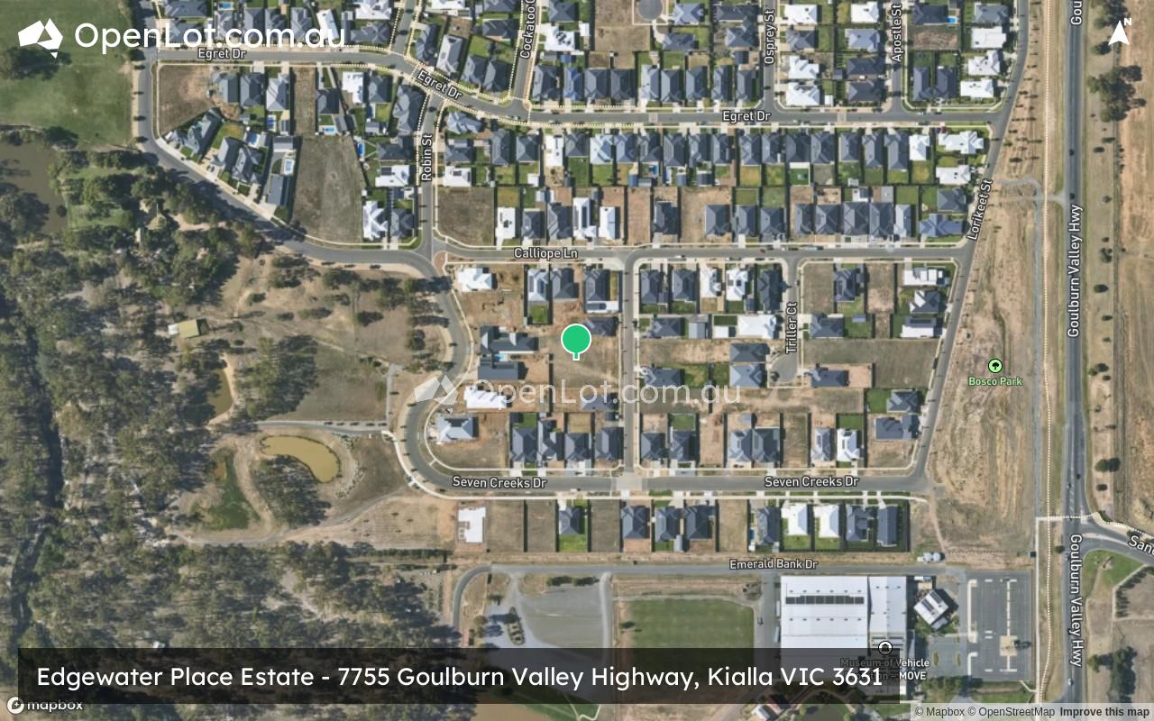 Satellite image for Edgewater Place Estate - 7755 Goulburn Valley Highway, Kialla VIC 3631