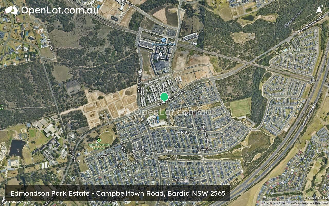 Satellite image for Edmondson Park Estate - Campbelltown Road, Bardia NSW 2565