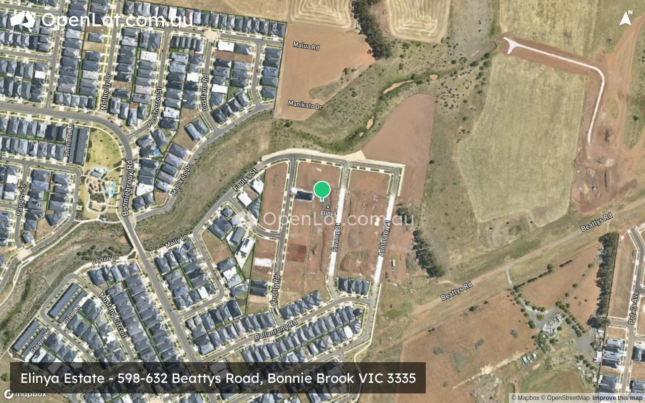 Satellite image for Elinya Estate - 598-632 Beattys Road, Bonnie Brook VIC 3335