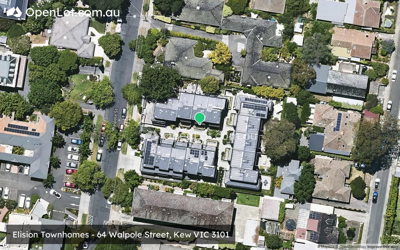 Satellite image for Elision Townhomes - 64 Walpole Street, Kew VIC 3101