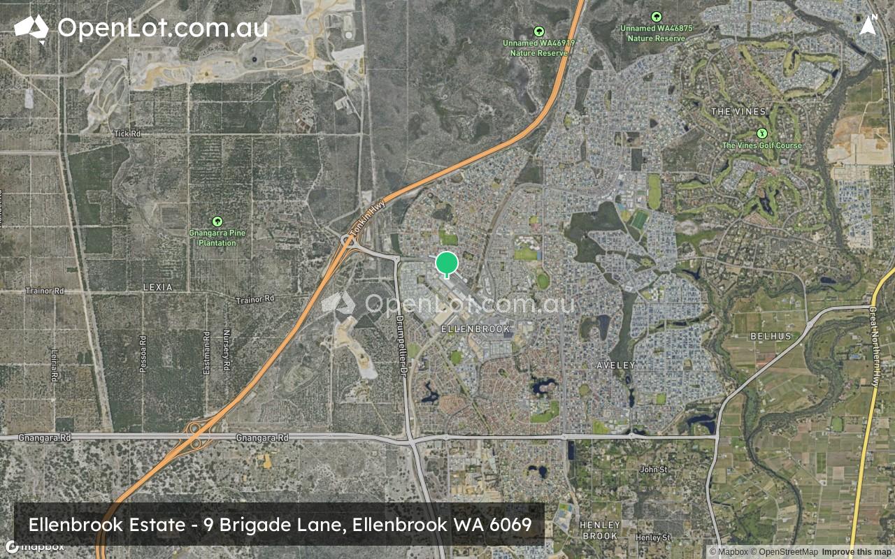 Satellite image for Ellenbrook Estate - 9 Brigade Lane, Ellenbrook WA 6069
