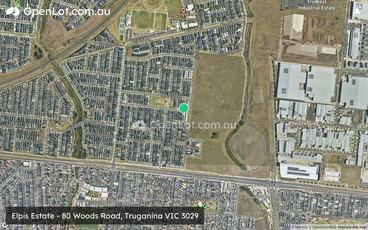 Satellite image for Elpis Estate - 80 Woods Road, Truganina VIC 3029