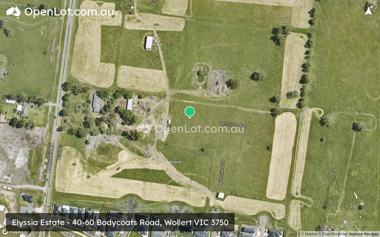 Satellite image for Elyssia Estate - 40-60 Bodycoats Road, Wollert VIC 3750