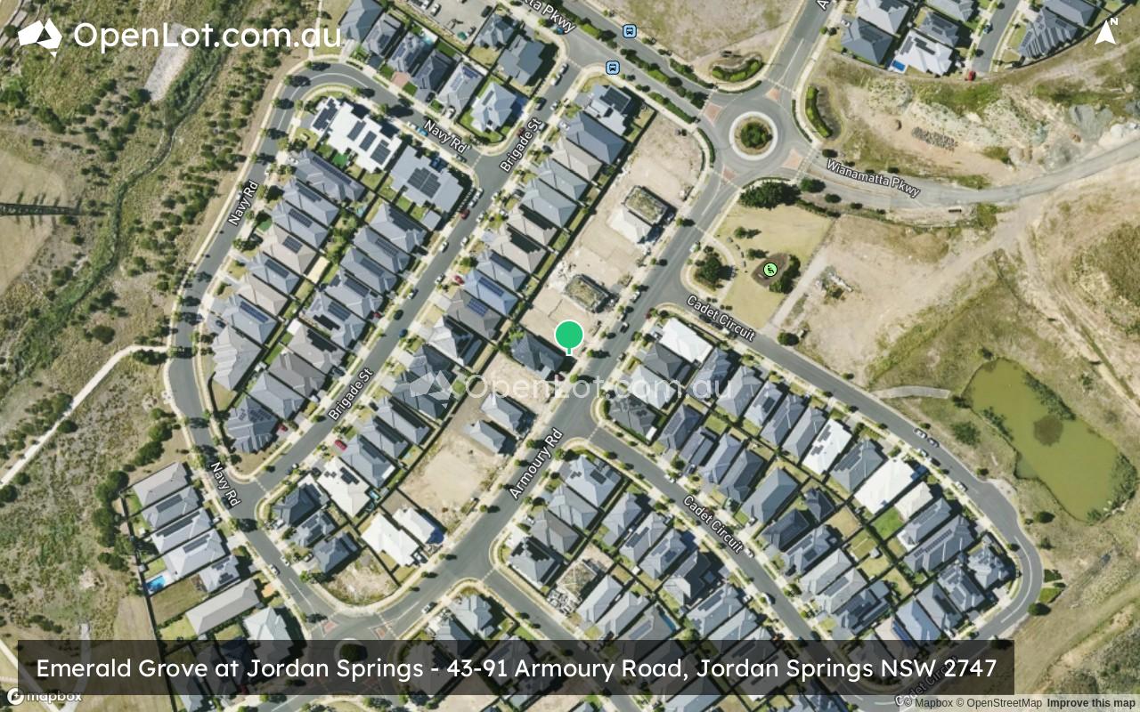 Satellite image for Emerald Grove at Jordan Springs - 43-91 Armoury Road, Jordan Springs NSW 2747