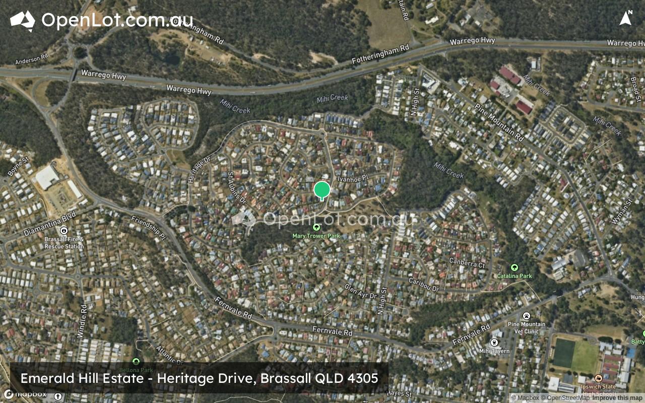 Satellite image for Emerald Hill Estate - Heritage Drive, Brassall QLD 4305