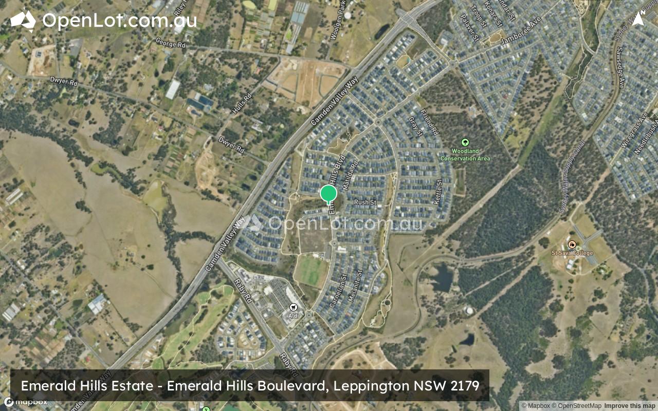 Satellite image for Emerald Hills Estate - Emerald Hills Boulevard, Leppington NSW 2179