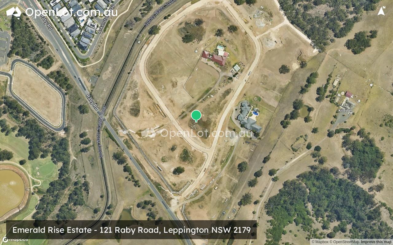 Satellite image for Emerald Rise Estate - 121 Raby Road, Leppington NSW 2179