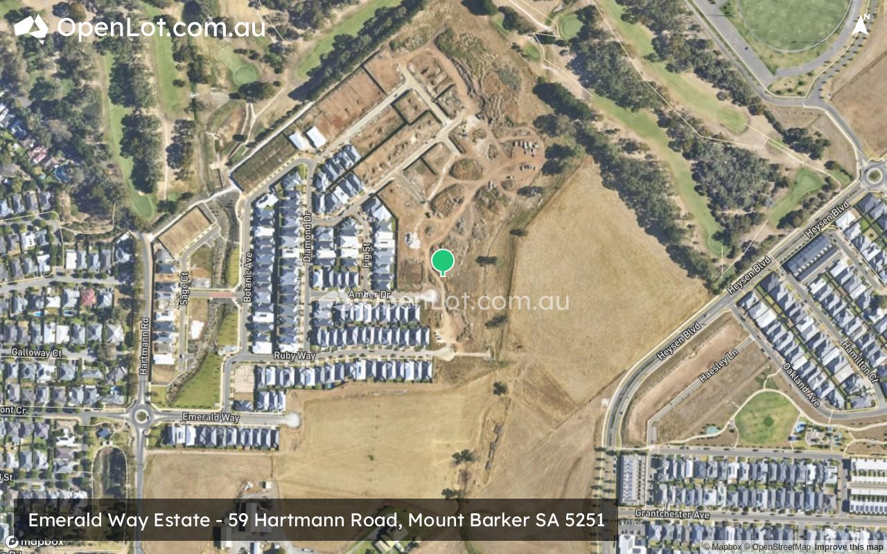 Satellite image for Emerald Way Estate - 59 Hartmann Road, Mount Barker SA 5251