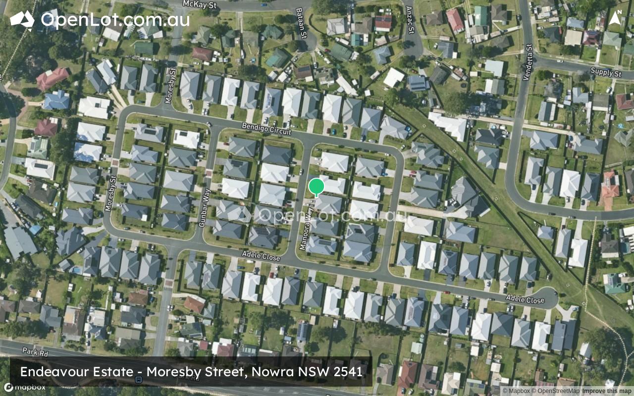 Satellite image for Endeavour Estate - Moresby Street, Nowra NSW 2541