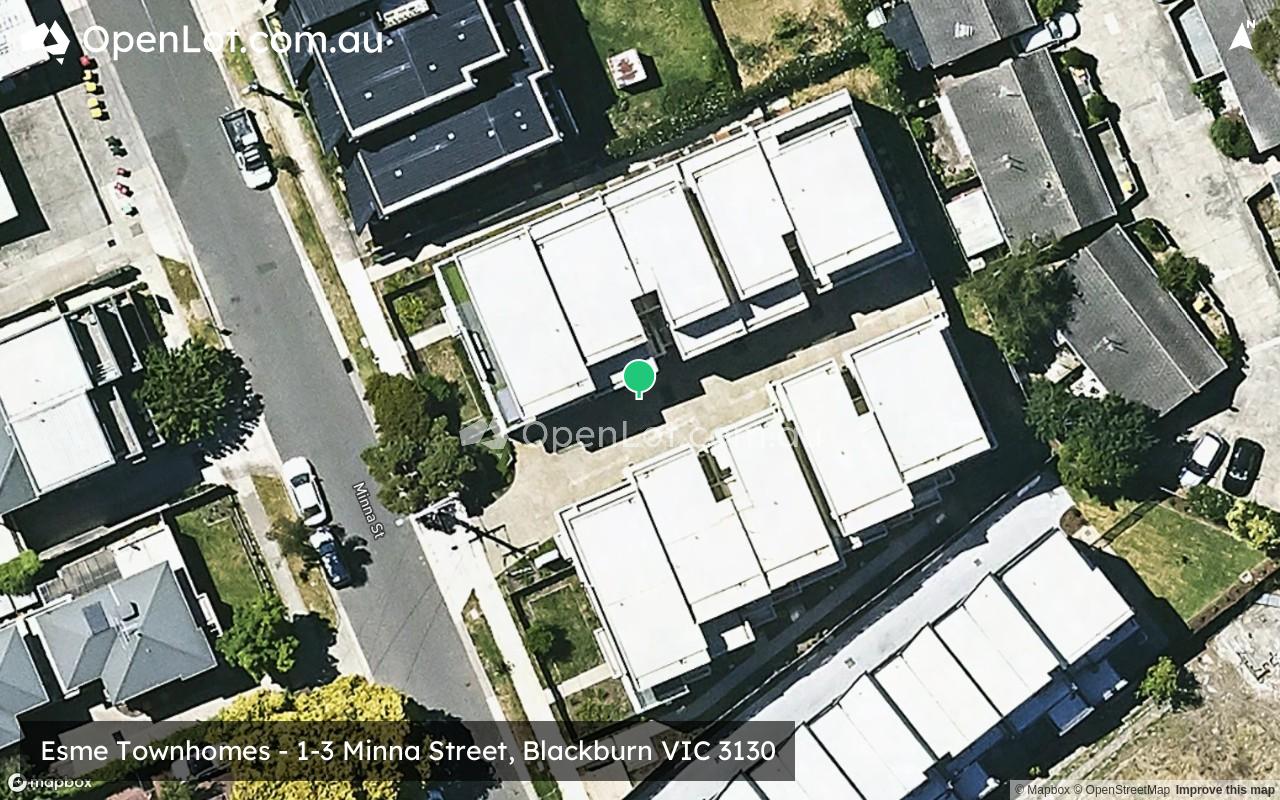Satellite image for Esme Townhomes - 1-3 Minna Street, Blackburn VIC 3130