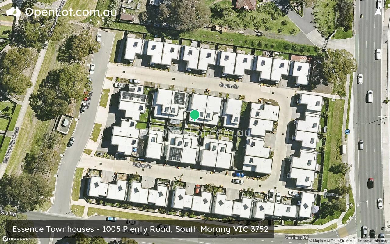 Satellite image for Essence Townhouses - 1005 Plenty Road, South Morang VIC 3752