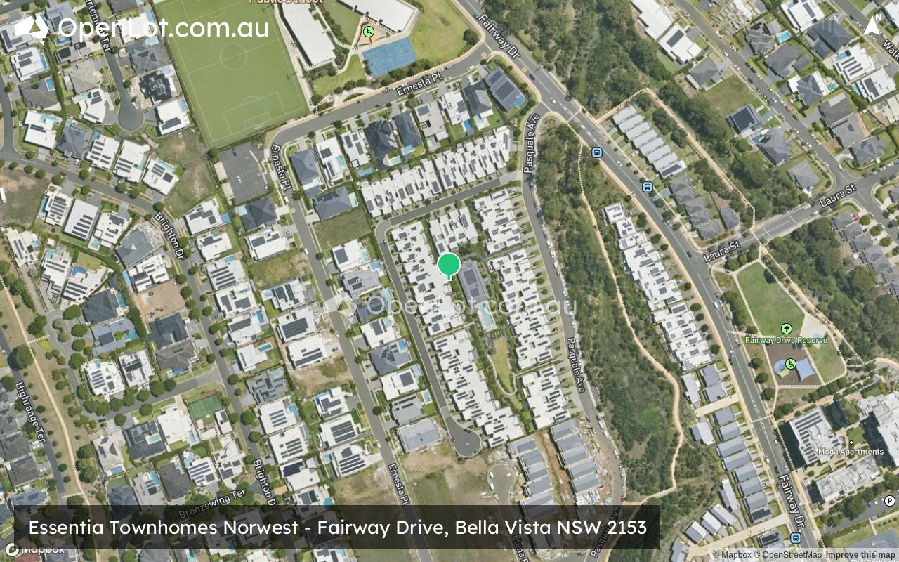 Satellite image for Essentia Townhomes Norwest - Fairway Drive, Bella Vista NSW 2153