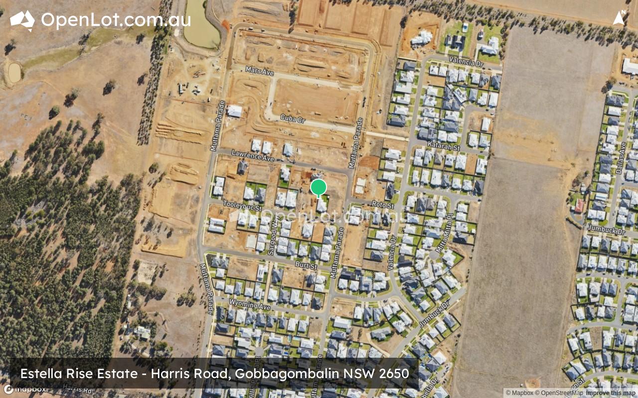 Satellite image for Estella Rise Estate - Harris Road, Gobbagombalin NSW 2650