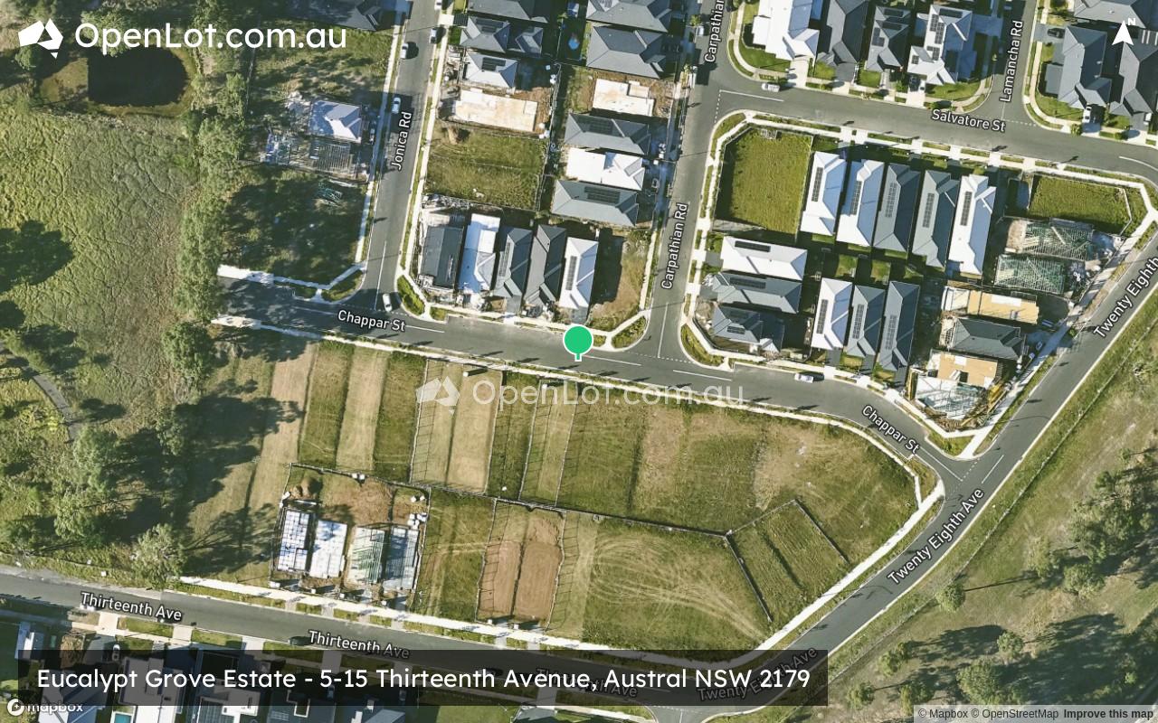 Satellite image for Eucalypt Grove Estate - 5-15 Thirteenth Avenue, Austral NSW 2179