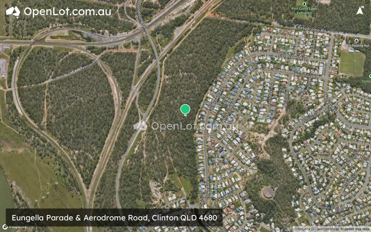 Satellite image for Eungella Parade & Aerodrome Road, Clinton QLD 4680