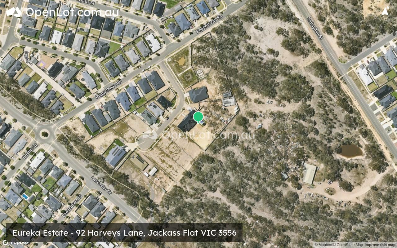 Satellite image for Eureka Estate - 92 Harveys Lane, Jackass Flat VIC 3556