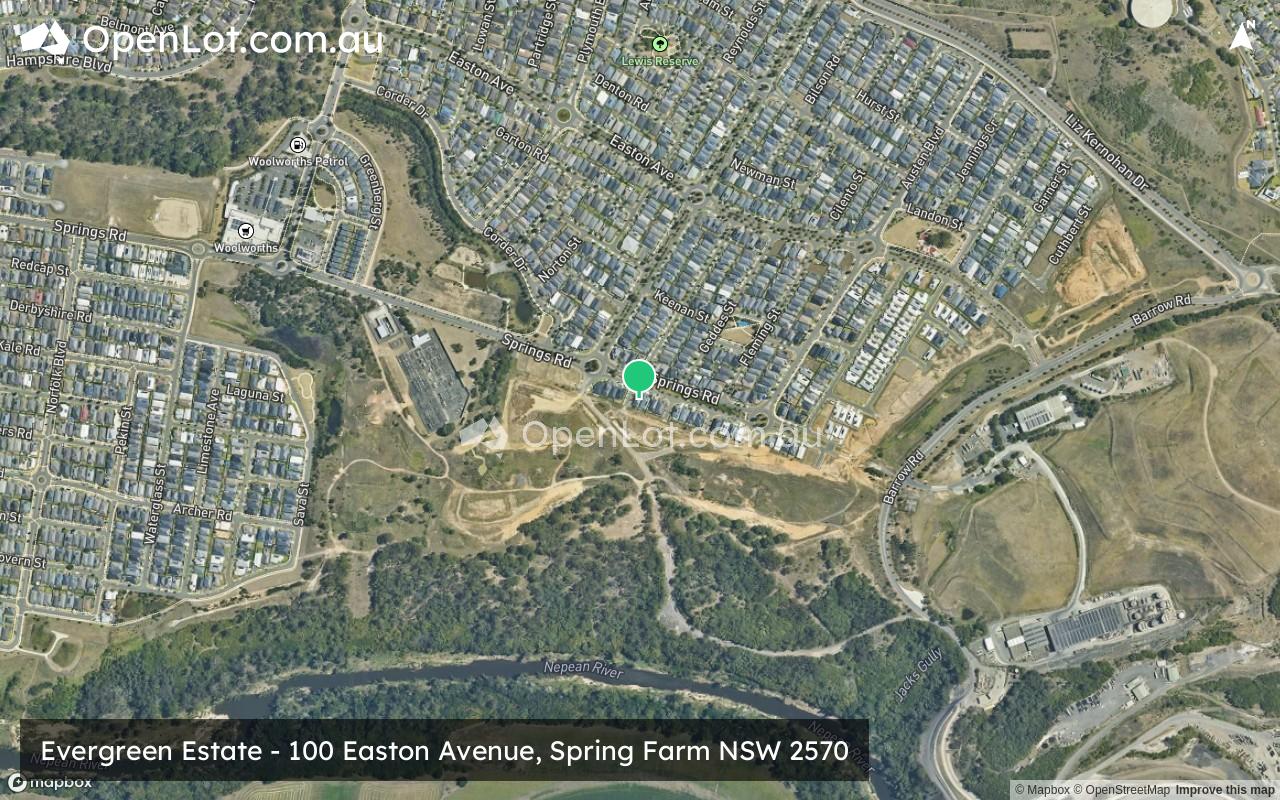 Satellite image for Evergreen Estate - 100 Easton Avenue, Spring Farm NSW 2570