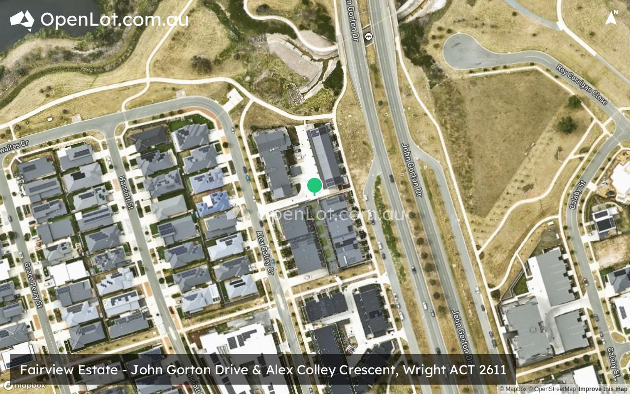 Satellite image for Fairview Estate - John Gorton Drive & Alex Colley Crescent, Wright ACT 2611