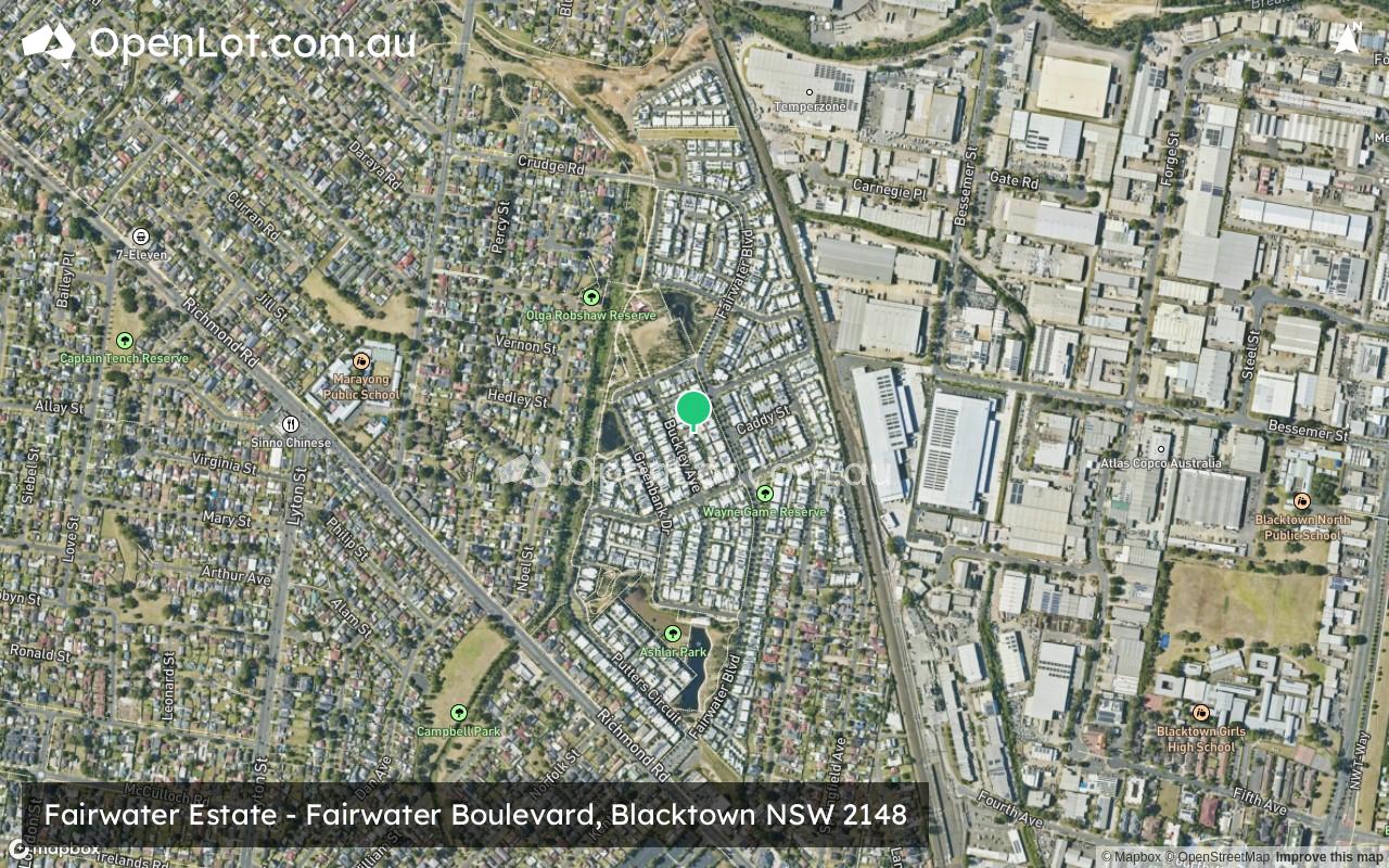 Satellite image for Fairwater Estate - Fairwater Boulevard, Blacktown NSW 2148