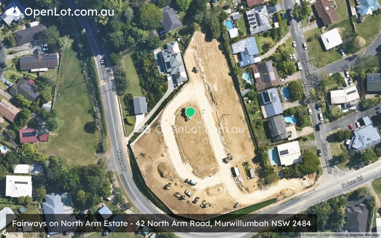 Satellite image for Fairways on North Arm Estate - 42 North Arm Road, Murwillumbah NSW 2484