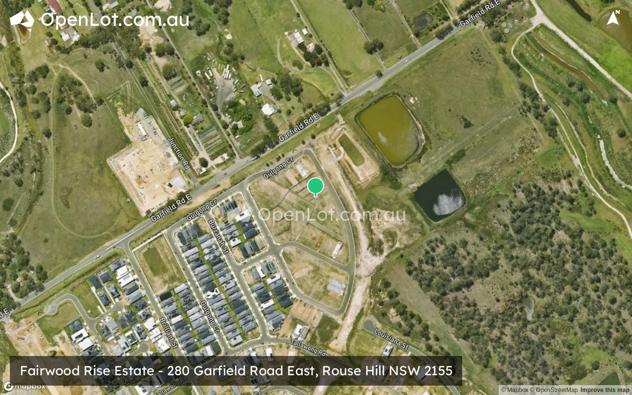 Satellite image for Fairwood Rise Estate - 280 Garfield Road East, Rouse Hill NSW 2155
