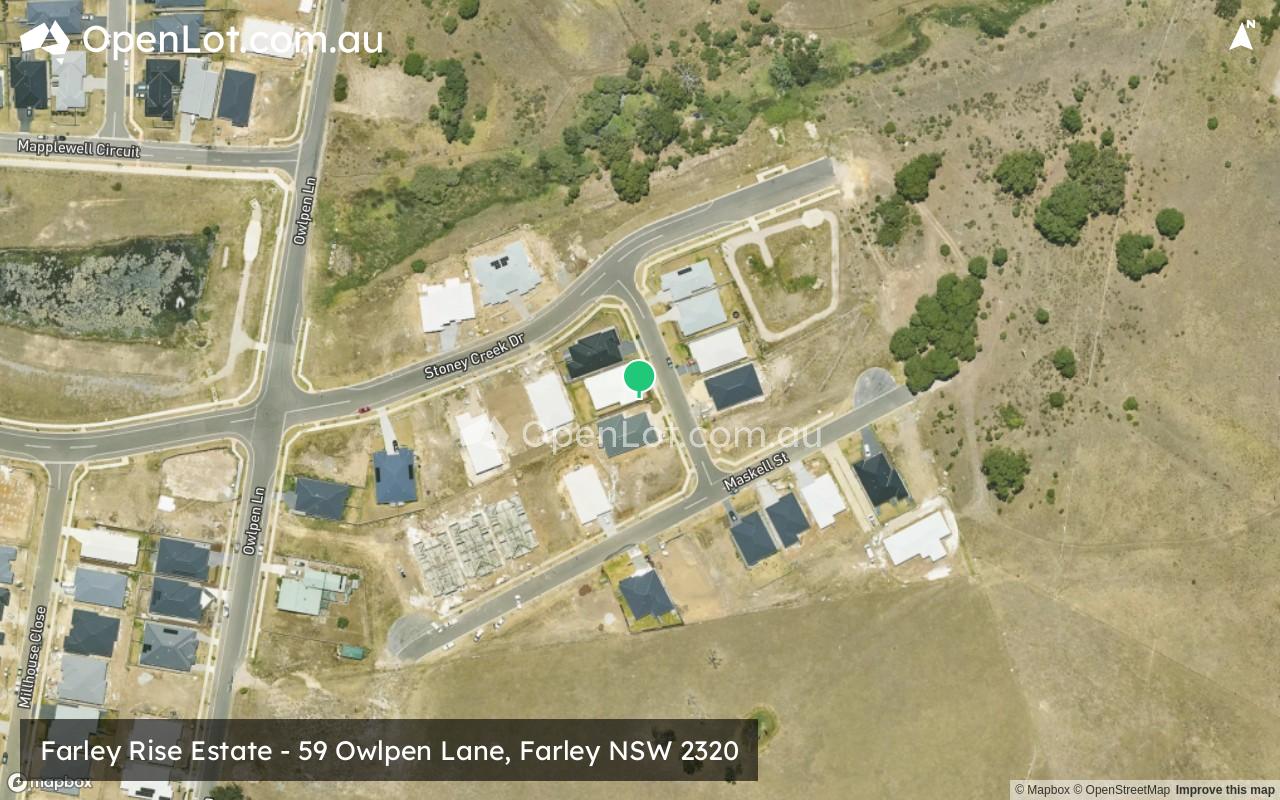 Satellite image for Farley Rise Estate - 59 Owlpen Lane, Farley NSW 2320