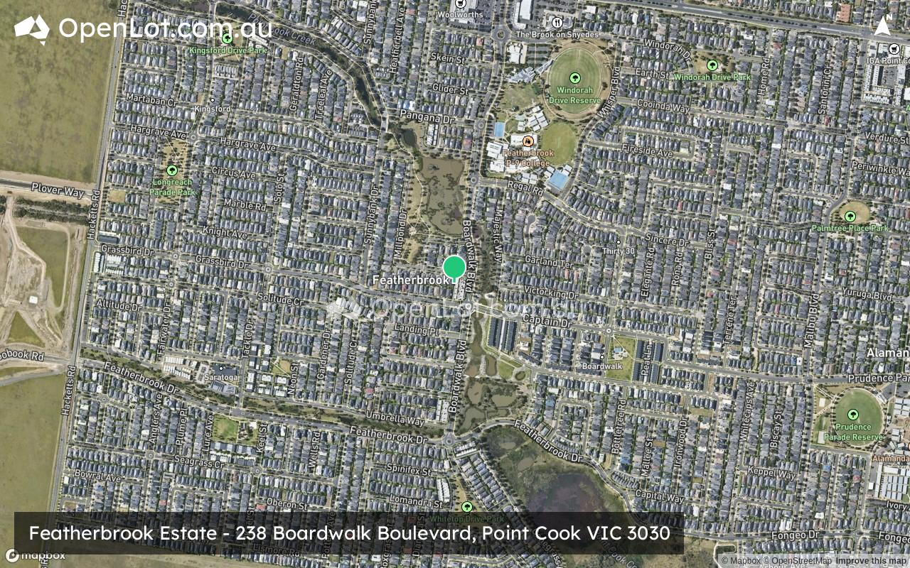 Satellite image for Featherbrook Estate - 238 Boardwalk Boulevard, Point Cook VIC 3030