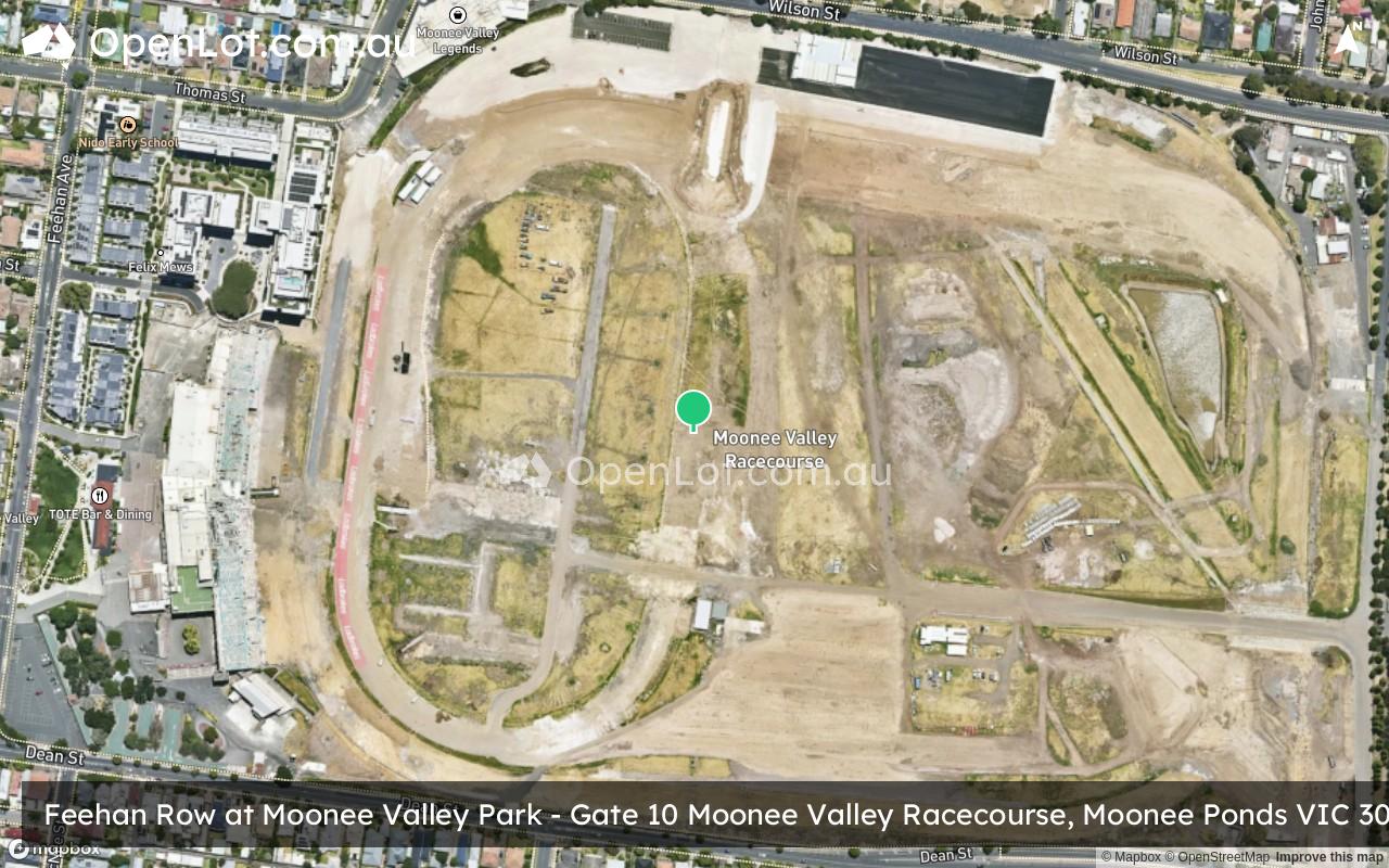 Satellite image for Feehan Row at Moonee Valley Park - Gate 10 Moonee Valley Racecourse, Moonee Ponds VIC 3039