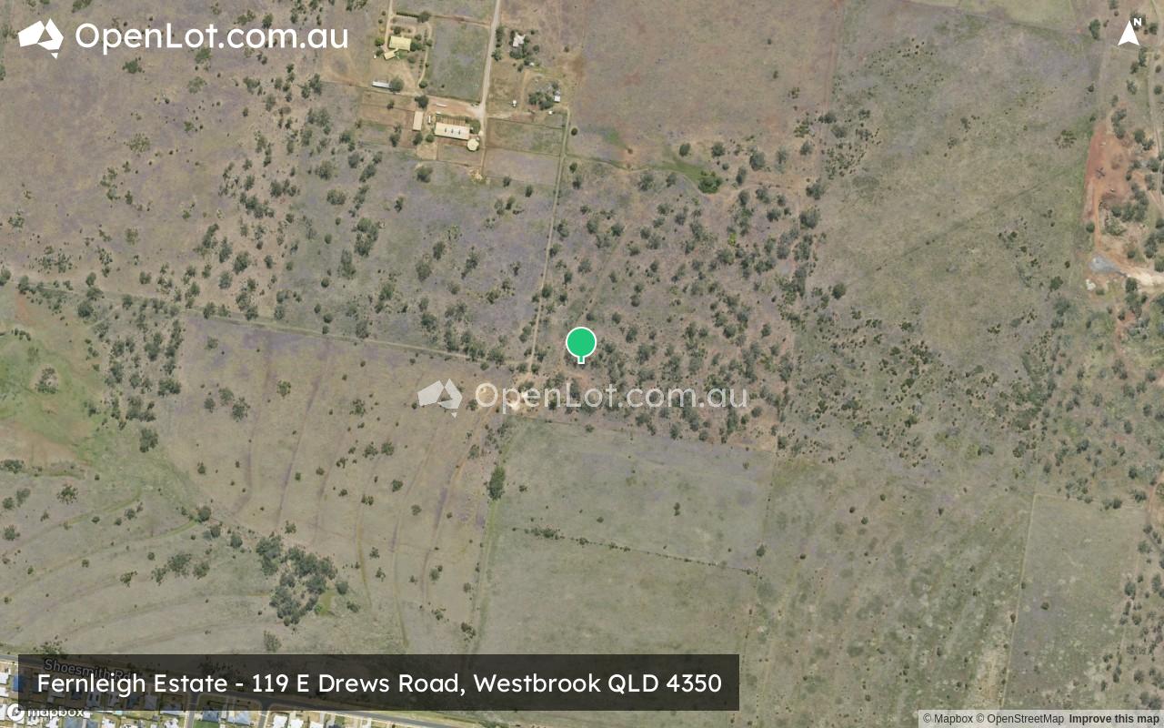 Satellite image for Fernleigh Estate - 119 E Drews Road, Westbrook QLD 4350