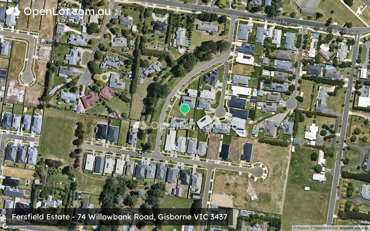 Satellite image for Fersfield Estate - 74 Willowbank Road, Gisborne VIC 3437