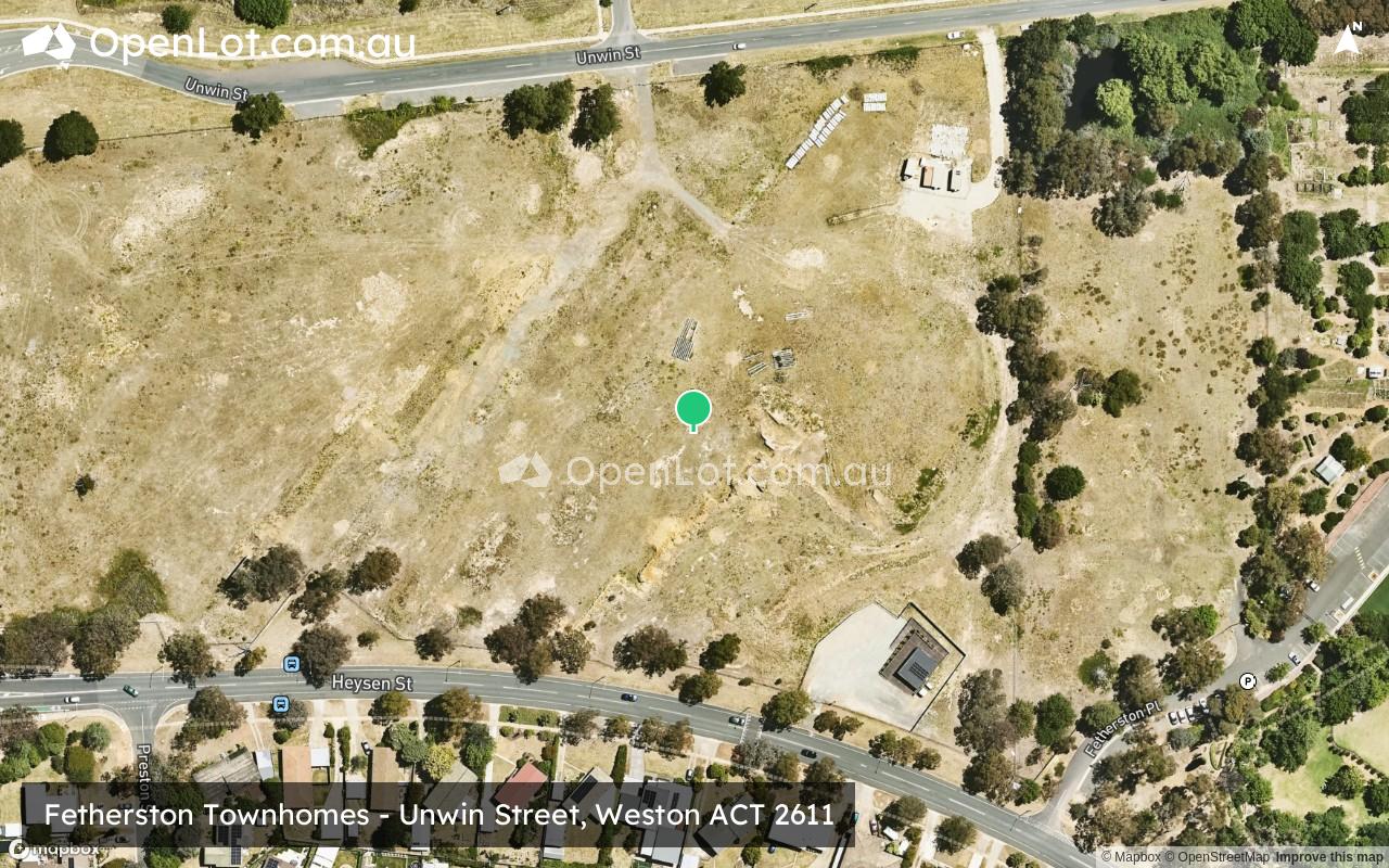 Satellite image for Fetherston Townhomes - Unwin Street, Weston ACT 2611