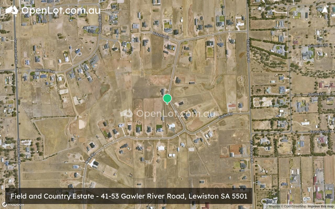 Satellite image for Field and Country Estate - 41-53 Gawler River Road, Lewiston SA 5501