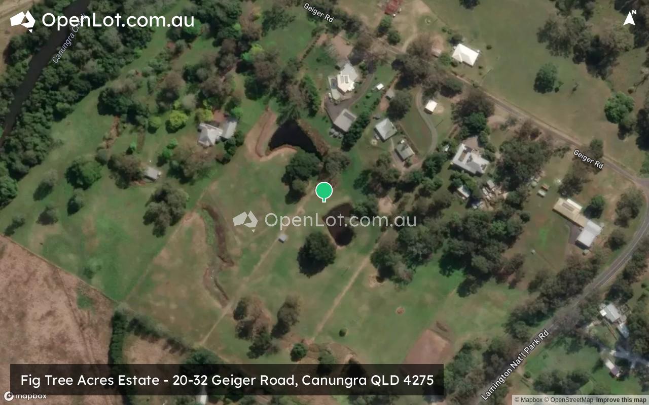 Satellite image for Fig Tree Acres Estate - 20-32 Geiger Road, Canungra QLD 4275