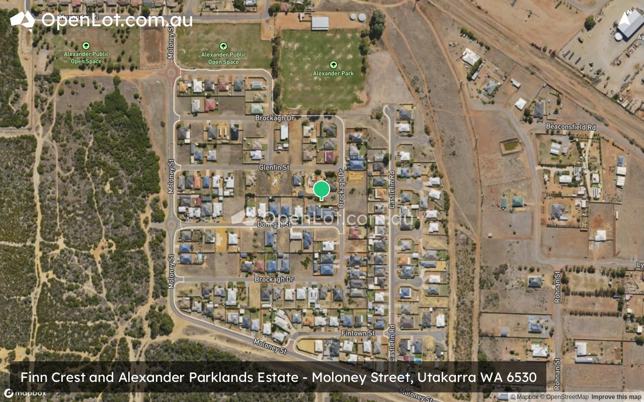 Satellite image for Finn Crest and Alexander Parklands Estate - Moloney Street, Utakarra WA 6530