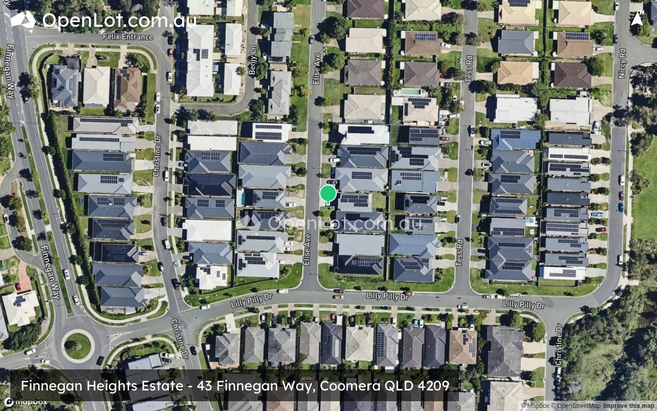 Satellite image for Finnegan Heights Estate - 43 Finnegan Way, Coomera QLD 4209