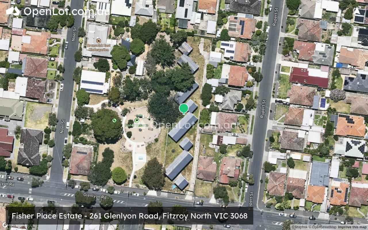Satellite image for Fisher Place Estate - 261 Glenlyon Road, Fitzroy North VIC 3068