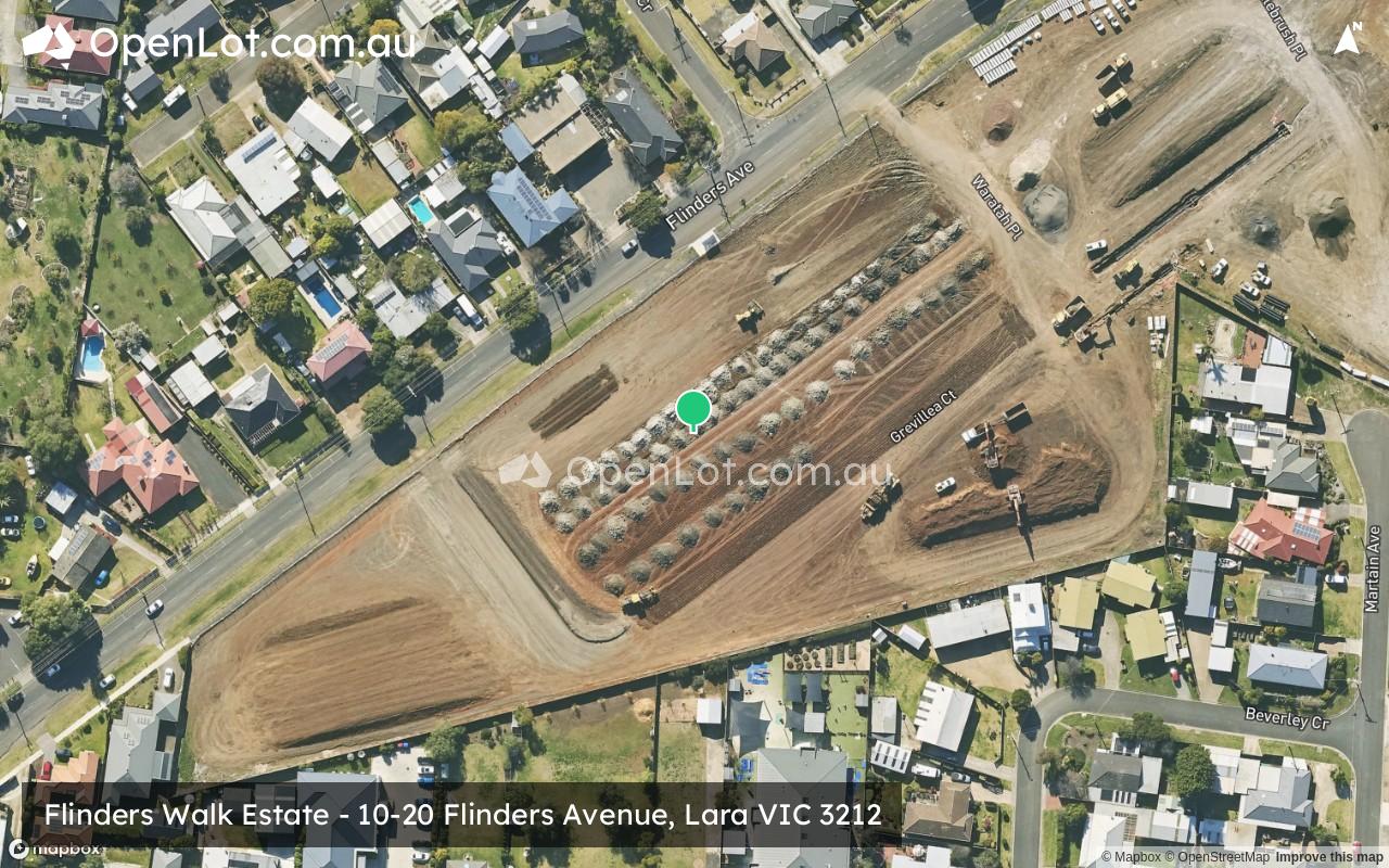 Satellite image for Flinders Walk Estate - 10-20 Flinders Avenue, Lara VIC 3212