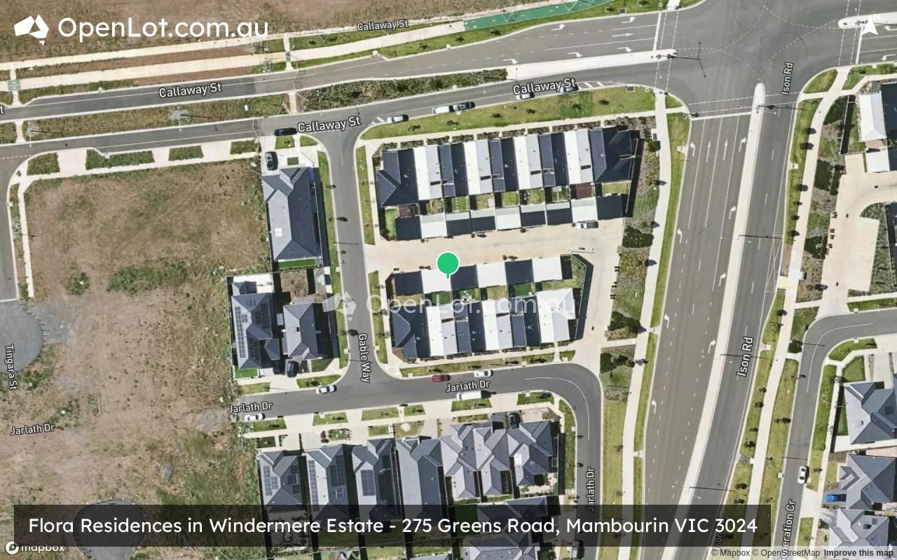 Satellite image for Flora Residences in Windermere Estate - 275 Greens Road, Mambourin VIC 3024