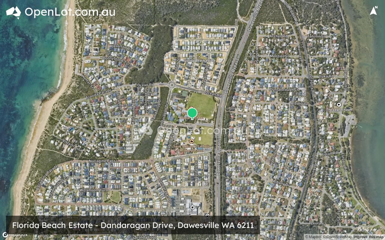 Satellite image for Florida Beach Estate - Dandaragan Drive, Dawesville WA 6211
