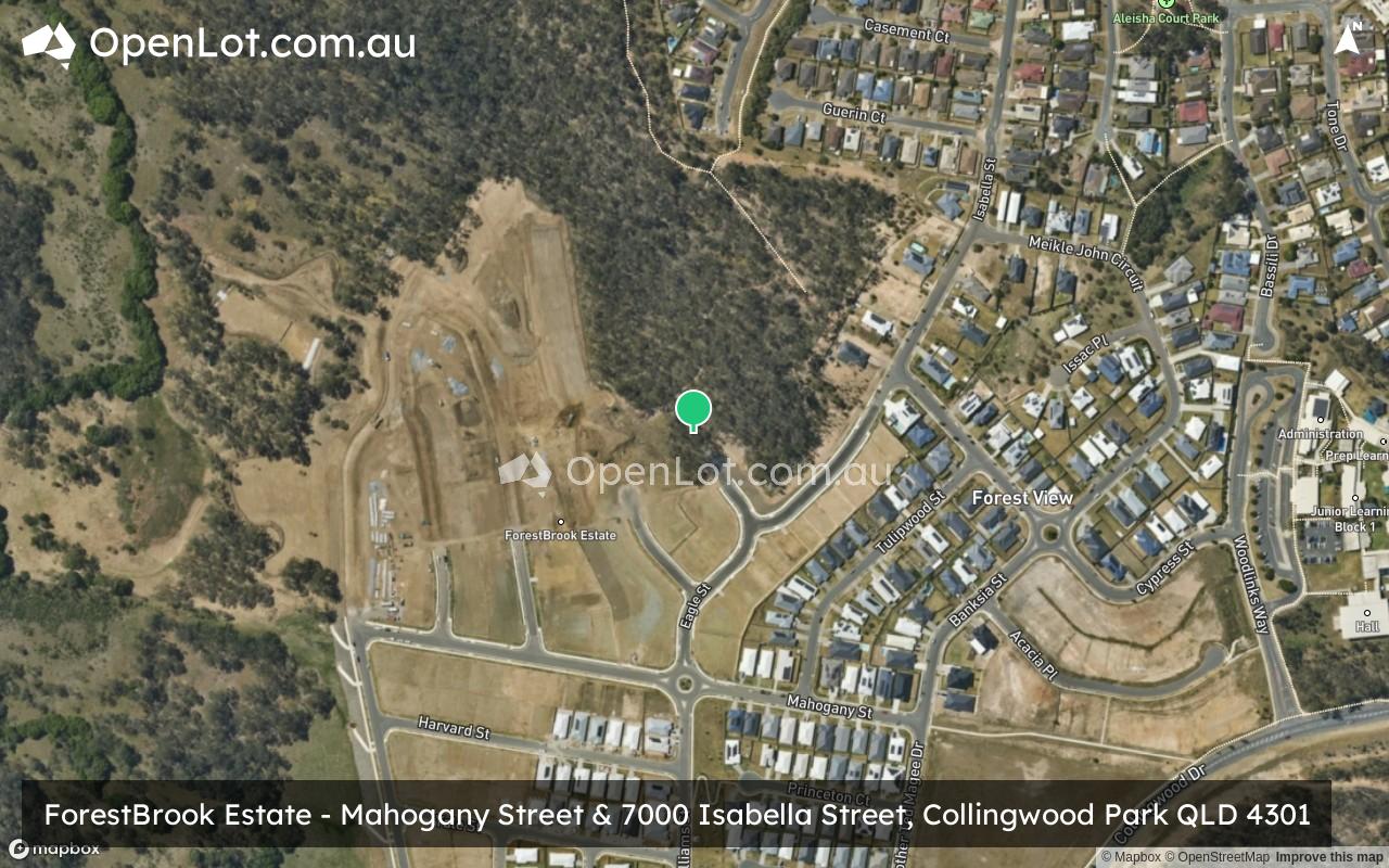 Satellite image for ForestBrook Estate - Mahogany Street & 7000 Isabella Street, Collingwood Park QLD 4301