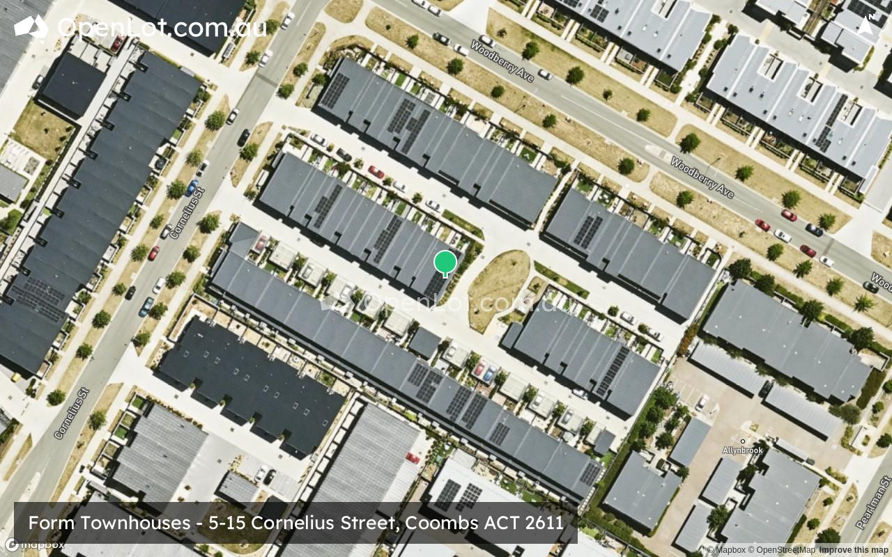 Satellite image for Form Townhouses - 5-15 Cornelius Street, Coombs ACT 2611