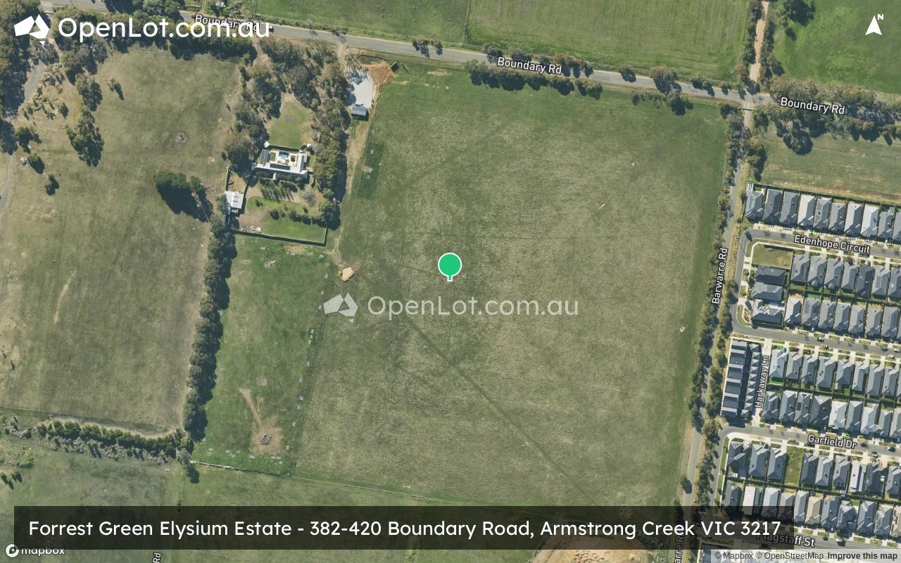 Satellite image for Forrest Green Elysium Estate - 382-420 Boundary Road, Armstrong Creek VIC 3217